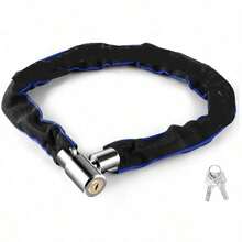 1pc Heavy Duty Bicycle Chain Lock With Key, Black Tungsten Steel Bike Lock For Mountain Bike, Road Bike, Motorcycle, Scooter, Bicycle Accessories - Multicolor - View 1