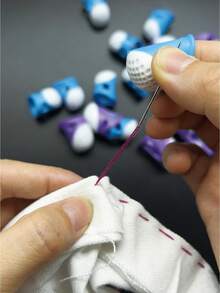 2pcs Silicone Sewing Thimbles, Non-Slip Comfortable, Reusable. Effectively Prevent Finger Pricks, Easy To Push Needle, Suitable For Cross Stitch, Embroidery, Tailoring Work, Dedicated Finger Protection Sewing Accessories For Women Handicraft DIY Enthusiasts - Silicone Ejector Pin - View 7