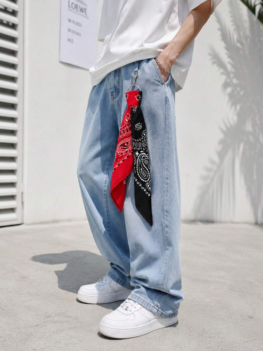 Syal Pinggang Bunga Dua Warna Serbaguna Gaya Hip-Hop, Aksesori Jeans, Rantai Celana, Gantungan Tas, Gantungan Kunci - MultiWarna - View 1