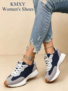 Women's Comfortable Lace-Up Sneakers - Lightweight Multi-Functional Casual Shoes, All-Season Wearable With Non-Slip Rubber Sole - Baby Blue - View 8