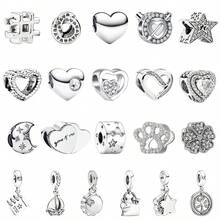 1Pc Silver Pendant Beads, A Classic Minimalist Style Travel Pendant Bead, Suitable For Making Handcrafted Bracelets, Necklaces And Jewelry Accessories - Silver - View 1
