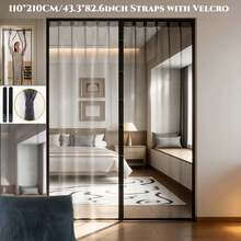 Mosquito Coil, Mosquito Repellent, Summer Door Curtain, Mosquito Repellent Door Curtain, Magnetic Door Curtain, Thermal Insulation Door Curtain, Magnetic Door Curtain Fabric Curtain, Mosquito Window Screen, New Magnetic Mosquito Net Door Screen, Width 100/120/140cm Length 240cm - Fine Mesh Material, Tent Mosquito Net With Full Magnets, It Can Be Closed Separately For Balcony, Easy To Install (Black/White) Summer Mosquito Repellent Screen Door Curtain/Magnetic Mosquito Net/Mosquito Net/Mosquito Net Curtain For Door/Apalus Magnetic Mosquito Net/Mosquito Net For Entrance Door - Black - View 30