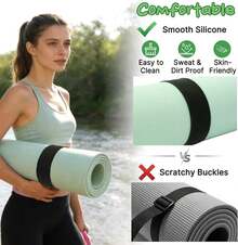 Correa elástica resistente, envoltura elástica, organizador para yoga, entrenamiento, ejercicio, pilates, almacenamiento - Correa negra para esterilla de yoga - Ver 3