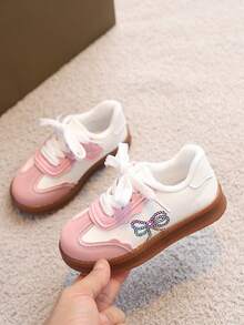1 Pair Boys & Girls Spring/Autumn Outdoor Flat Comfortable Baby Walking Shoes, Fashion Versatile Casual Sports Sneakers - Pink - View 3
