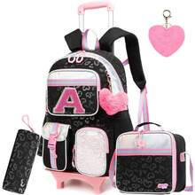 Backpack With Wheels For Girls Rolling Letter Backpack Cute Carry On Backpack Kids Luggage With Crossbody Bag And Pencil Case For Elementary Student - Children's Rolling Bags - View 13