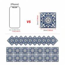 24PCS Peel And Stick PVC Tile Stickers, Different Style Patterns, Waterproof, Oil-Resistant, Stain-Resistant, Removable, No Residue, Suitable For Living Room, Kitchen, Bathroom, Toilet, Home Wall Decoration Renovation, DIY, Matte Texture, Size 10/15/20CM - FHZ-03 - View 15