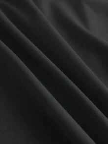 Un conjunto de manga corta para mujer, elegante e casual, , fabricado con material suave y transpirable, ideal para el ocio - negro+negro - Ver 5