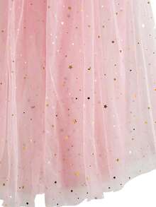 Children's Princess Glitter Mesh Cape Set With Crown, Magic Wand And ...