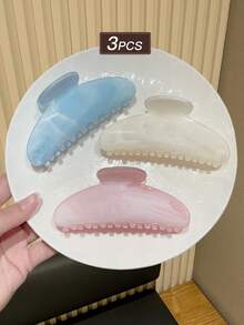 3 pezzi Fermagli per capelli da donna con sfumatura macaron, fermagli per capelli in resina lucida, fermagli per capelli grandi antiscivolo per capelli folti, fermagli per capelli con tenuta forte, accessori per la spiaggia / uso quotidiano / pendolarismo / accessori per capelli per feste, spiaggia, fermagli per capelli da donna, piccoli fermagli per capelli, accessori per capelli da donna, raccomandazione regalo - Multicolore - Visualizzare 7