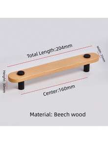 Long Solid Wood Furniture Handle Minimalist Natural Wood Style Kitchen Wardrobe Drawer Pull Furniture Hardware Accessory - Multicolor - View 20