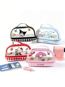 Double Layer Transparent Pencil Case, Hello Kitty Large Capacity Student Stationery Box - Multicolor - View 2