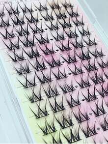 72pcs Natural Small Segmented Single Cluster False Eyelashes, Fluffy Curly Manga Fine Stem Fairy Lashes, Invisible Soft Stem Lightweight Comfortable Non-Irritating, Beginner Slouchy Self-Application Segmented Lashes, Suitable For Daily Light Makeup And Natural Look, Reusable - View 2