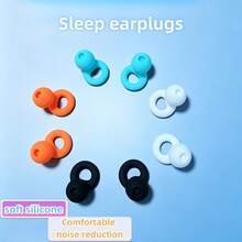 1 Pair + 6 Ear Caps Set, Skin-Friendly Soft Silicone Sleep Earplugs, Noise-Canceling Waterproof Swimming Earplugs With Multiple Sizes Ear Caps And Storage Box - View 1