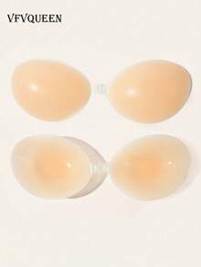 vfvQueen Thickened Waterproof Silicone Breast Pads Designed For Women, Lift And Compress Small Breasts, Especially Suitable For Wedding Photography - Apricot - View 1