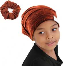 Gorro de dormir con forro de satén sedoso, ajustable, suave, para mujeres y niñas, 2 unidades (negro y gris oscuro) - XS Niños Rosa Caramelo - Ver 15