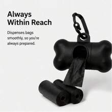 1 Set Portable Outdoor Pet Waste Bag Dispenser, Comes With 2 Rolls Of Waste Bags. Cute Bone Design, Suitable For Picking Up Dog Feces During Dog Walks. Stylish And Versatile, Ideal Essential For Outdoor Dog Walking. - View 7