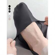 3/7/12/15/24 Pairs Men's Non-Slip Invisible Low-Cut Inner Socks, Thin Breathable Nylon Silicone Heel Anti-Slip Sports Casual Back-To-School Socks - Multicolor - View 4