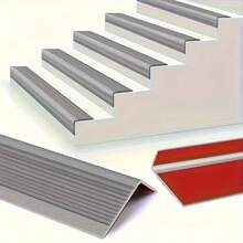 1pc 1m/39.378in New Self-Adhesive Stair Anti-Slip Tape, L-Shaped Anti-Slip Protection Strip, PVC Stair Edge Decorative Strip, Suitable For Home And Office - A - View 3