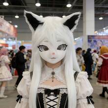 1件裝動物頭部面具 毛絨動物頭套 動物裝扮頭飾 動漫Cosplay服裝配件 - 查看 3