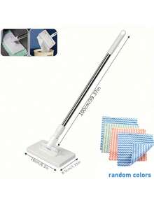Automatic Flat Mop System, Heavy Duty Hands-Free One-Touch Cloth Change, ABS Robot-Style Mop System (No Wet Feeling), Space-Saving Design, Suitable For Standard Mops, Suitable For Floors, Windows, Kitchen And Bathroom - Multiple Styles - View 6