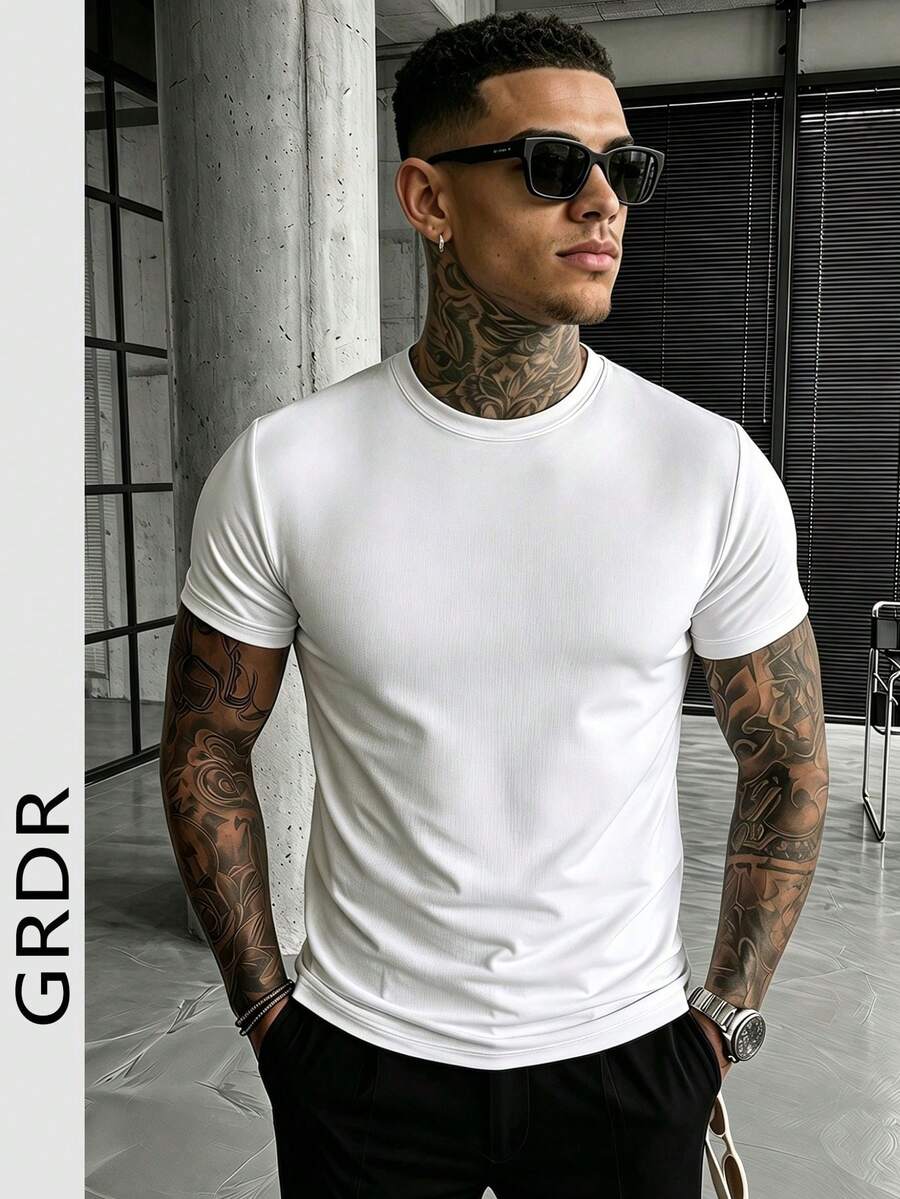 GRDR 男士休闲短袖T恤，适合夏季度假穿着