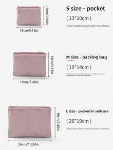 1pc Black, Pink, Grey Double Zipper Compartment Storage Bag, Portable Travel Mesh Clothing Organizer Pouch, Breathable Mesh Key Coin Purse,An Excellent Choice For Gifts During Festivals And Parties,Essential School Supplies - Multicolor - View 5