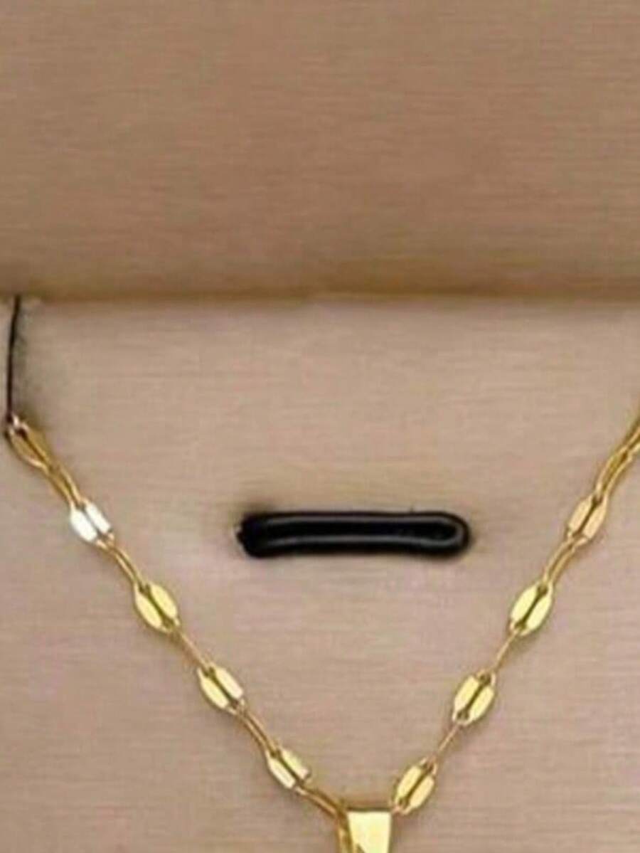 1pc Cartoon Cute Hollow Pendant Necklace - Gold - View 1