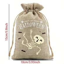 6pcs Halloween Drawstring Gift Bags, Halloween Trick Or Treat Bags, Suitable For Party Decoration And Storage, Gift Bags, Boxes, Handbags - Multicolor - View 7
