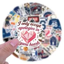 50張 Off Campus 貼紙，Off Campus 周邊禮品裝飾趣味貼紙，乙烯基防水，適用於筆記本電腦、手機、汽車、滑板、水壺、剪貼簿、電腦、計畫本、學校用品 - 多色(B) - 查看 8
