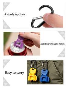 Soda Can Opener Keychain Pendant - Lightweight And Portable, Suitable For Family Gatherings, Outdoor Activities, Office And Other Occasions. This Keychain/Beverage Dust Cover Is A Convenient Tool For Various Occasions. - Multicolor - View 8