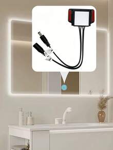 Mirror Touch Sensor Switch LED Dimmer Controller, 5-24V DC Stepless Dimming LED Strip Control, Bathroom Vanity Mirror Hidden Touch Button, Adhesive Backing Installation - MIRROR TOUCH SWITCH - View 11