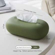 Soporte de papel de cocina de estilo decorativo minimalista de lujo, caja de almacenamiento de papel de cocina universal de escritorio & montada en la pared altamente atractiva y práctica, caja de papel de cocina de estilo simple de unicolor, organizador de papel de cocina, soporte de servilletas, material de platino de silicona, duradero sin colapsar, material suave, fácil de limpiar, a prueba de polvo, gran capacidad, toallitas húmedas - Ver 9