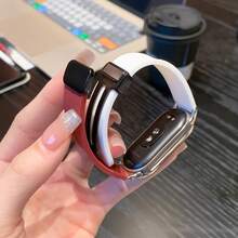 Daily Watch Band, Beautiful And Elegant, Small And Exquisite. Featuring Dopamine Color Palette Patchwork Silicone Band Design, Breathable And Comfortable, Compatible With Xiaomi Band 10/9/8. Quick-Release Design, NFC Version Shared Function, Beautiful And Elegant Watch Band, Couple Smart Sports Watch Band Accessory, Multiple Options, Multiple Matching, Suitable For Gifting - Multicolor - View 8