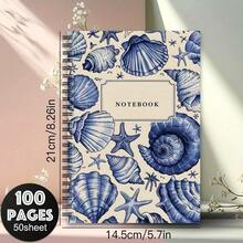 1 Spiral Bound Notebook, Printed With Watercolor Turtle And Hibiscus Flower Pattern, Pink Floral Ocean Style, A5 Lined Pages; Ideal For School/Office Supplies, Also A Great Gift For Marine Life Enthusiasts. - Ocean Series - View 22