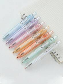 6/1 Stück süßer Mini-Kugelschreiber mit 0,5 mm Spitze, schwarze Tinte, glattes Schreiben, tragbar, Schreibwaren für Schüler, Geschenk zum Schulanfang, Schulpreis, Tagebuch-Schreibstift, Projekt-Schreibstift - A - Übersicht 6