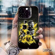 [Ships From Germany/France/Spain/Italy] Phone Case - Brand New 2D Flat Football Star Silhouette, Colorful Silver Shell, Luxurious And Elegant, Non-Yellowing, Stain-Resistant, Shock-Resistant, Stylish And , High-Quality, Unisex, Compatible With Apple 11-17 Pro/Max/Plus/Air And Galaxy S21-S26 Ultra – XM 13/14/15 Pro/Ultra - 1 Image - View 2