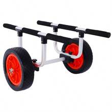 Wide Adjustable Canoe Carrier 12inch For Beach Sand Grass, Flatfree Wheels Boat Dolly Heavy Duty Kayak Trolley Adjustable Width Design Solid Tires Transport Tool-XY231180 - Default - View 7