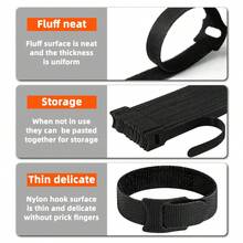 50/100PCS Reusable Nylon Hook And Loop Cable Ties Multipurpose Wire Organizer Strap For Desktop Computer Network Cables Car Wiring Harness Cord Arrangement - View 8