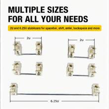 Juego de estabilizadores de montaje PCB para teclado mecánico 4 piezas/7 piezas 2U +1 pieza 6.25U prelubricados de nailon POM para barra espaciadora, Shift, Enter, Backspace, teclado personalizado Mod - Ver 11