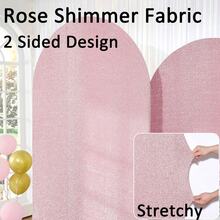 5ft/6ft/6.6ft/7.2ft Pink Backdrop Cover, Round Top Chiara Backdrop, For Wedding Birthday Party Photography Decoration (Arch Frame Not Included) - View 4