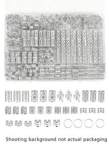 220PCS Hair Jewelry For Braids Silver Hair Cuffs Multi Style Rings Adjustable Hair Beads For Braid Loc Dreadlock Accessories For Women - Silver - View 2