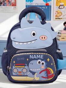 1pc Mini Back To School Personalized Customizable Versatile Cute Cartoon Dinosaur & Kitten Theme Backpack, Zipper Closure Nylon Material, Adjustable Shoulder Straps, Hand-Carry, Suitable For School, Shopping, Outdoor Trips, Daily Use. Birthday Gift. - Multicolor - View 16