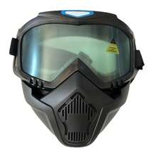 1pc Vintage Motorcycle Riding Face Mask Tactical Protective CS Mask Windproof Sandproof Dustproof Goggles - Multicolor - View 2