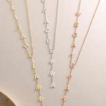 Lasso Style Letter Necklace, Customized Pendant Name Necklace, Gold Y-Shaped Name Necklace, Personalized Women's Gift, Bridesmaid Jewelry, Christmas Gift - Multicolor 2 - View 7