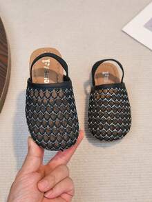 Sandalias casuales transpirables de malla antideslizantes para niños pequeños - Negro - Ver 6