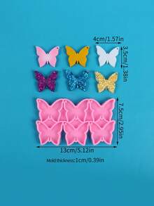 1pc Resin Earring Mold, Butterfly Jewelry Resin Mold Crystal Glue Keychain Necklace Pendant Mold Silicone Earring Mold DIY Art Craft Jewelry Making Supplies Holiday Gift - Multicolor - View 13