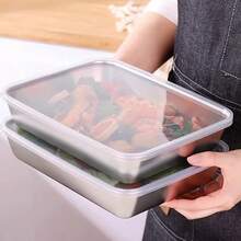 3/5pcs Stainless Steel Food Storage Container Set, Suitable For Leftovers, Picnic Food, Lunch, Cake, Etc., Stackable Design, Ample Space, Ideal For Kitchen, Restaurant, Outdoor Picnic, And Perfect Gift For Christmas, New Year - Multicolor - View 9
