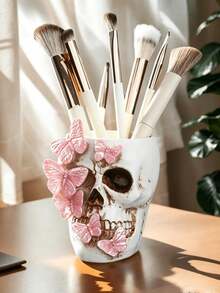 Butterfly Skeleton Storage Pen Holder Desktop Decoration Statue Ornaments Decorative Items Halloween Home Party Decorations Resin Crafts Storage Decorations - Multicolor - View 3