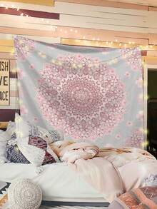One Mandala Bohemian Pattern Tapestry, Modern Polyester Square Decorative Wall Hanging, Suitable For Living Room And Bedroom - Multicolor - View 7