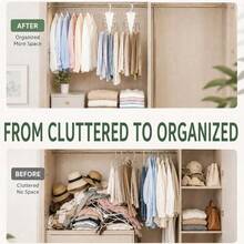 V Shaped Double-Sided Closet Organizer Hanger, 360° Rotating Multi-Layer Vertical Clothes Storage Rack With 12 Hooks - Multicolor - View 7